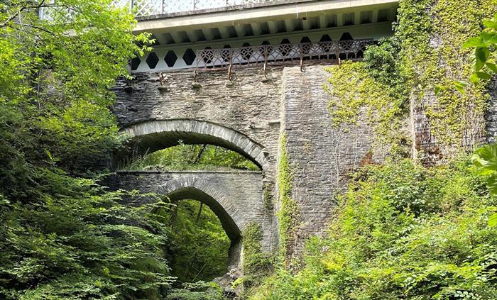 The three bridges built on top of each other at Devils Bridge